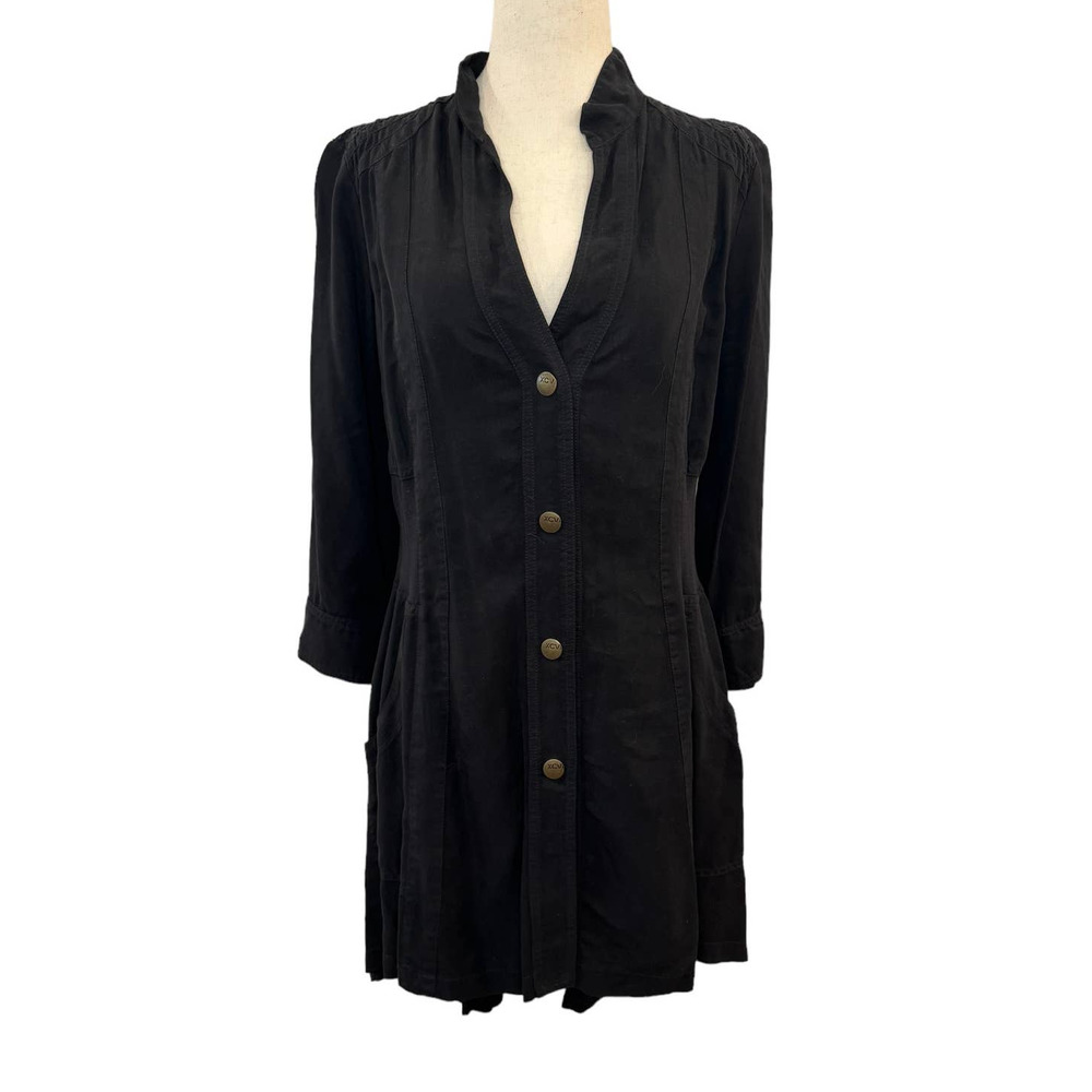 XCVI Long Sleeve Tencel Button Down High Low Dress - Size M